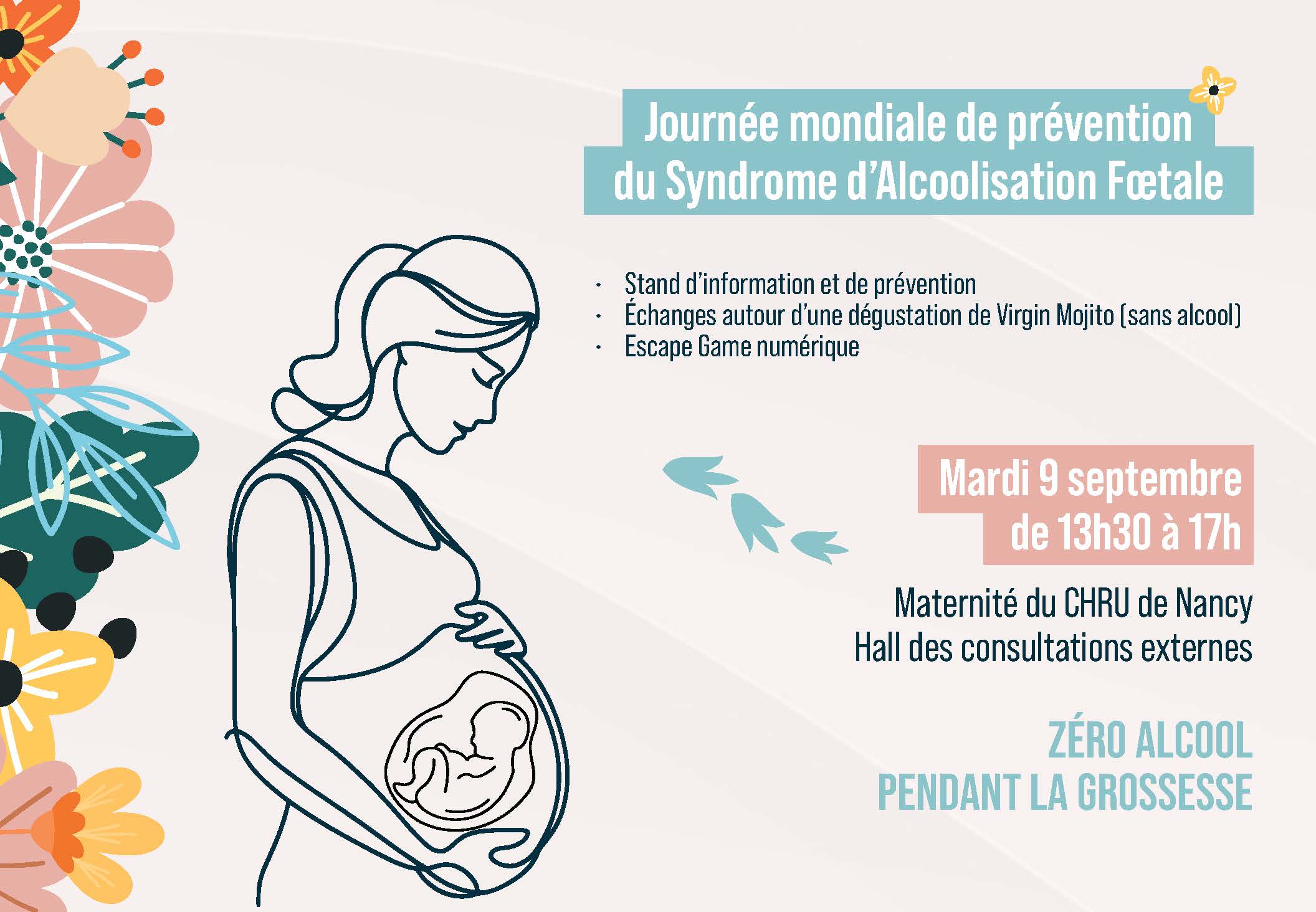 Syndrome d'Alcoolisation Foetale :  Mardi 9 septembre, de 13h30 à 17h